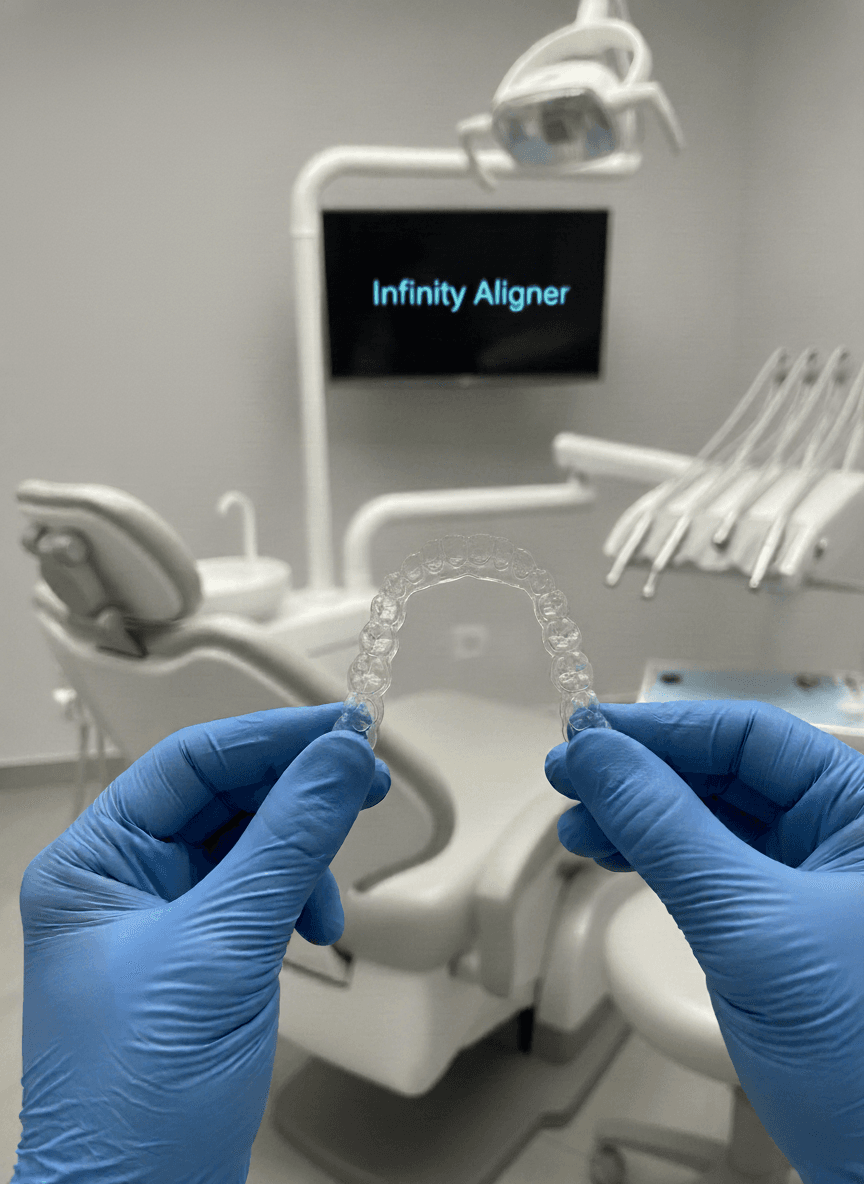 Chairside scanner and treatment chair in a clinic operatory